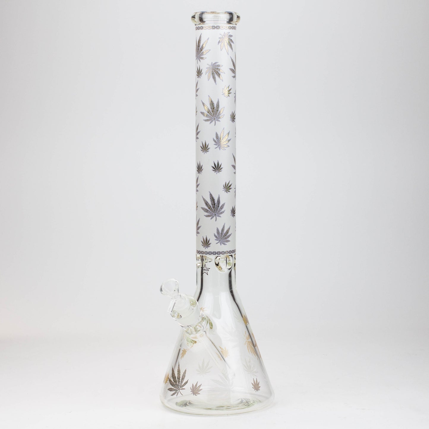19.5" Gold leaf 9 mm glass water bong_7