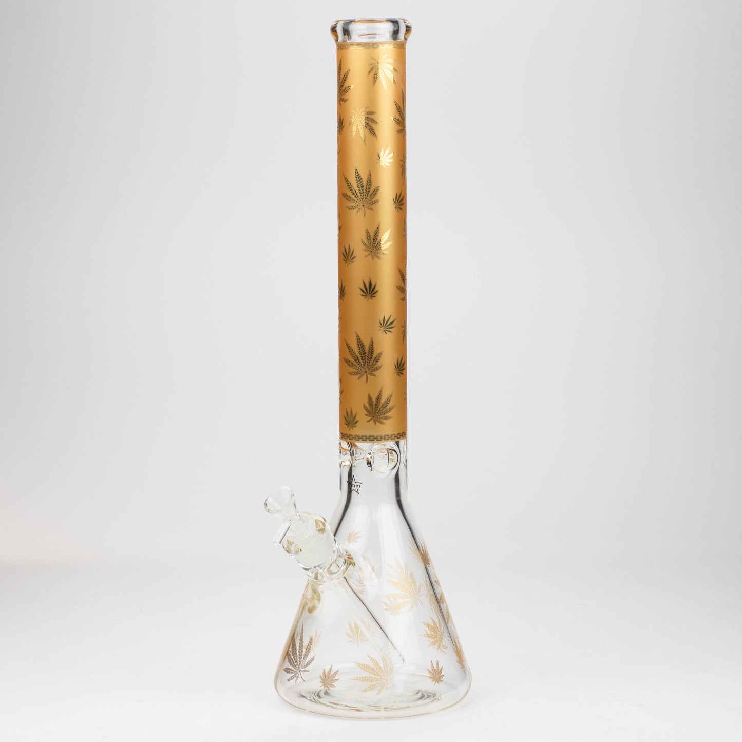 19.5" Gold leaf 9 mm glass water bong_9