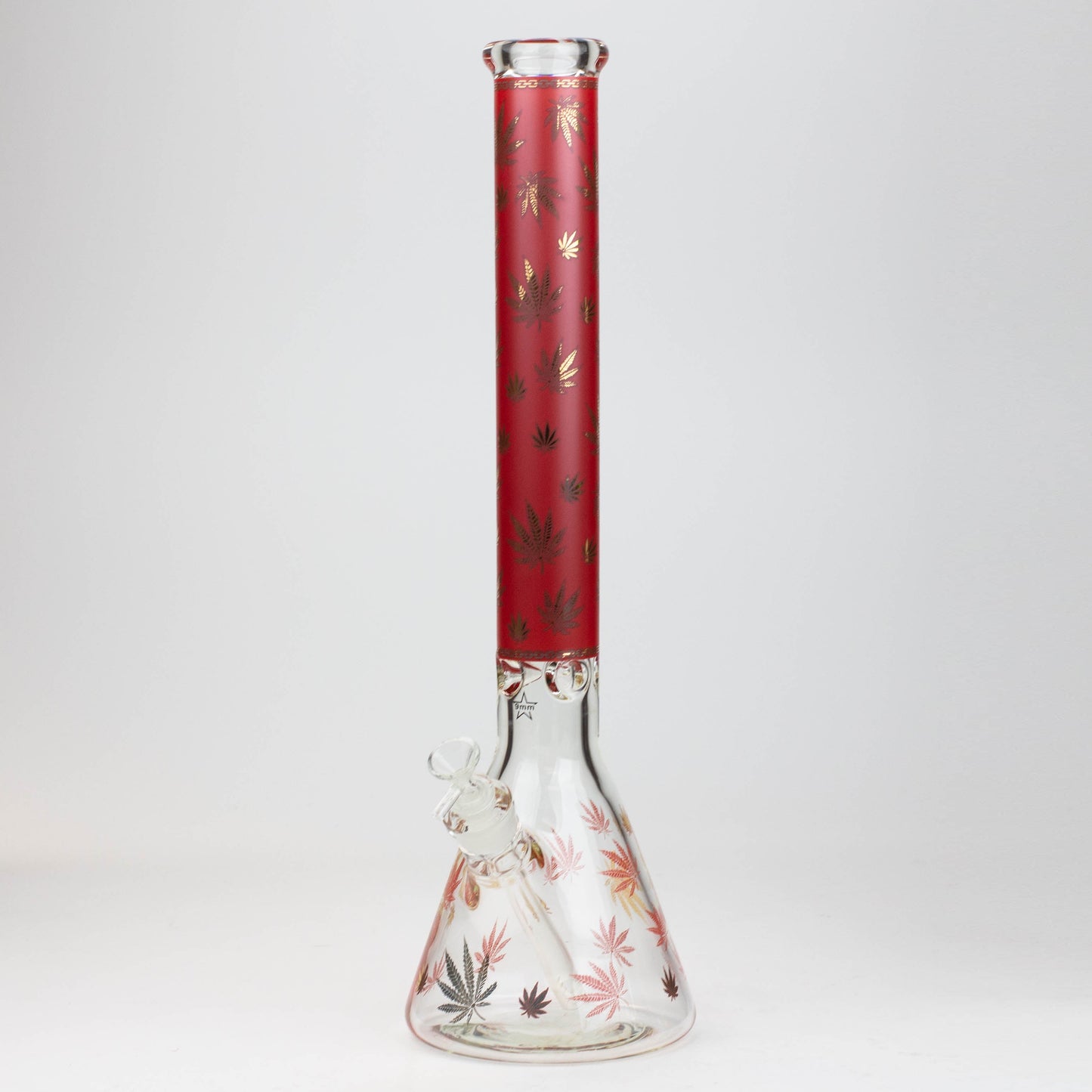19.5" Gold leaf 9 mm glass water bong_6