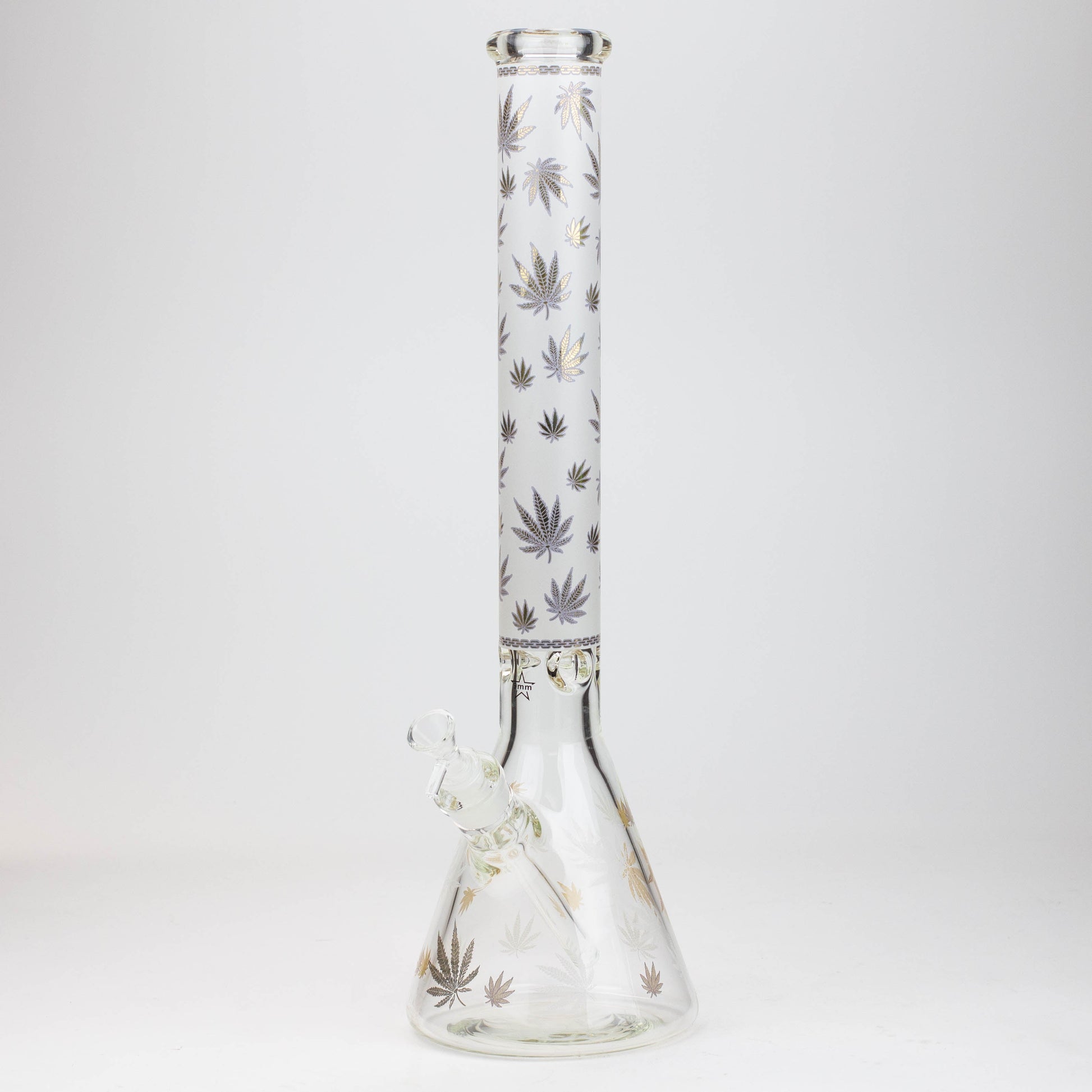 19.5" Gold leaf 9 mm glass water bong_7