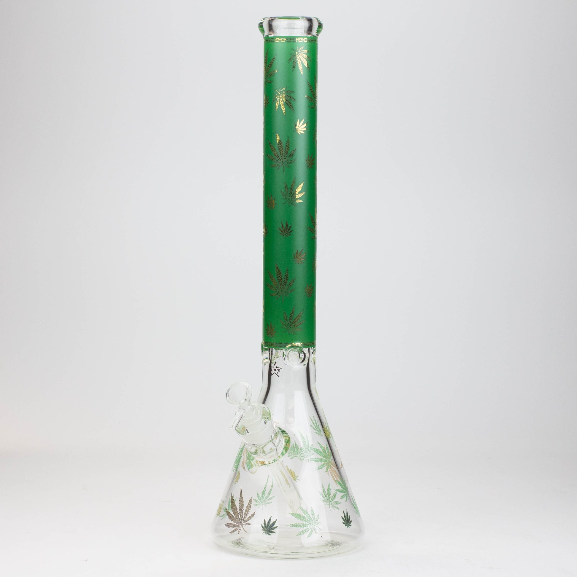 19.5" Gold leaf 9 mm glass water bong_8
