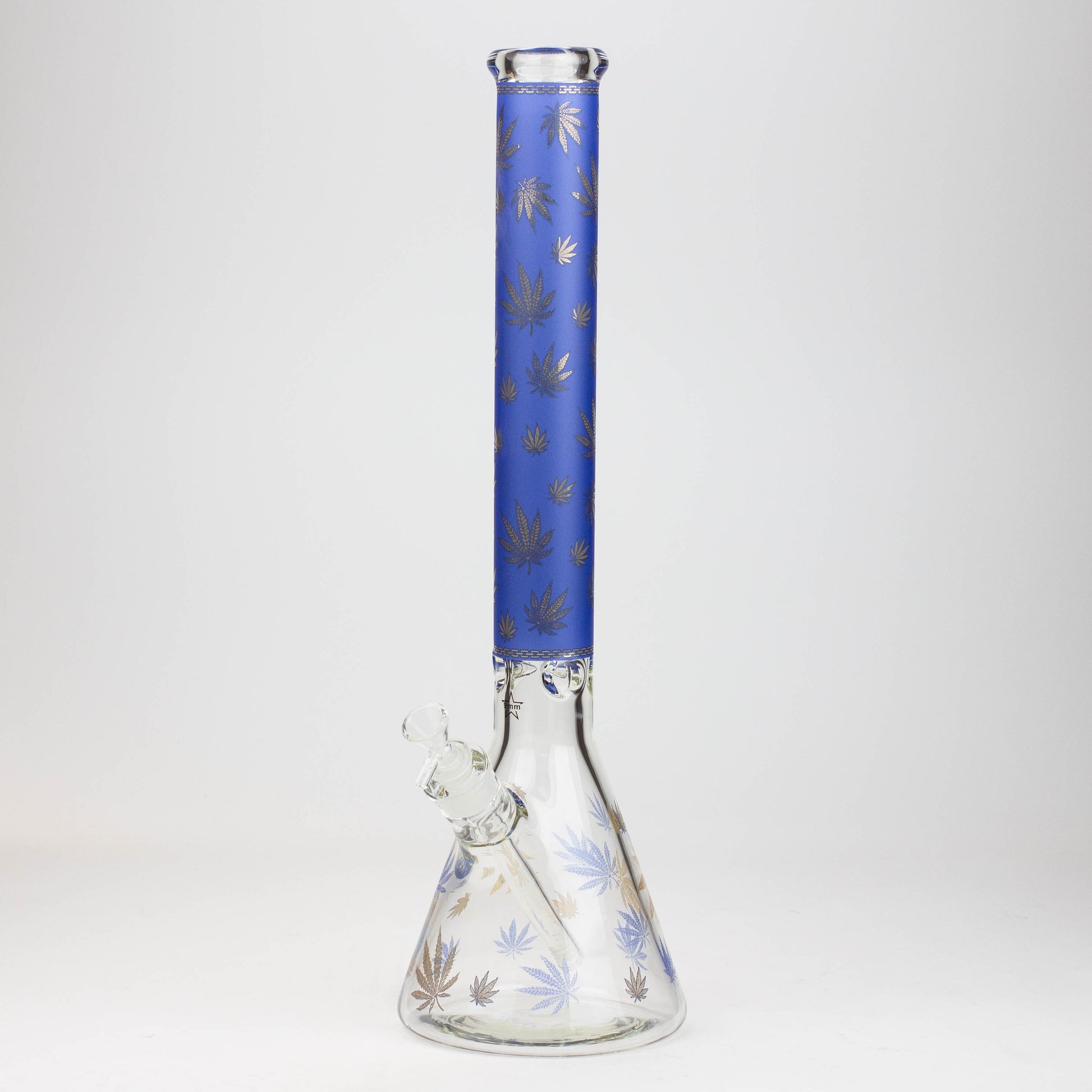 19.5" Gold leaf 9 mm glass water bong_11